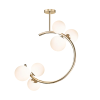 Chandelier C0454-06Q-F7AA MOLECULE 6*G9, 33W, gold+white, ZUMALINE.