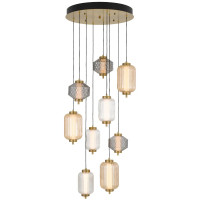 Lustra LED 63W 3000K Fumuriu+Chihlimbar+Transparent HN8458