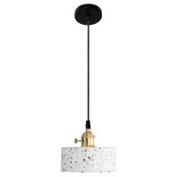 Chandelier 1*E27, 160 mm diameter, white terrazzo, model DL 8126P-C, Luminaled.
