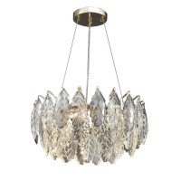  Chandelier 8xE14, diameter 600 mm, shiny gold + smoky, DL D8011P, Luminaled.