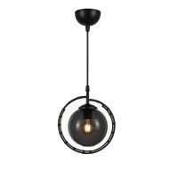 Lustra TITAN 1xE27 Max 60W negru, sticlă antracit Begusa