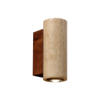 Corp de il. pentru fasade 2xGU10 lemn+piatra travertin VB41936 Luminaled