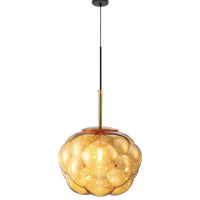 JH-776 chandelier D26 cm, 1xE27, glass, golden, LuminaLED