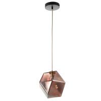 Lustra suspendată JH-800 D22xH22 cm, E14x1, sticlă, auriu roz
