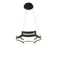 LED Chandelier FS-015-D12B D645X1.2m 120W 3000K, sand black, LuminaLED