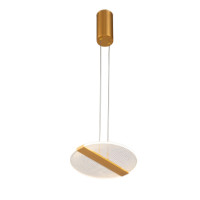 LED Chandelier FS-048-D270, Ø270×1.2 m, 16W, 3000K, brushed gold, LuminaLED