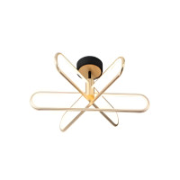 LED Chandelier FS-068-X400-A, Ø400×86 mm, 36W, 3000K, black + brushed grey, LuminaLED