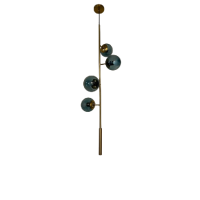 Lustra JH-617, 120x45 cm, E27x4, metal, sticlă, auriu-albastru