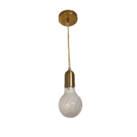 Lustra JH-659 D10x1m, G9x1, metal+sticlă, auriu, LuminaLED