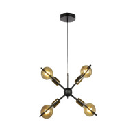 Lustra FIRTINA 4xE27, Max 60W, Negru + Auriu, Begusa