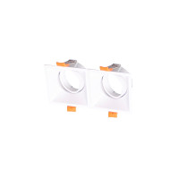 Spot incorporat ERK5557, MR16, 2xGU10 patrat alb ERKLED