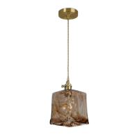 JH-928 chandelier D18xH20 cm, 1xE27, glass + aluminum, tawny, LuminaLED