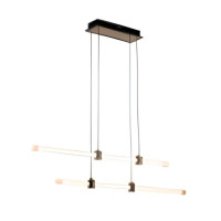 Lustra LED FS-092-D2, 26W, 3000K, negru/auriu, LuminaLED