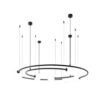 Chandelier JH-921 D80cm G9x8 Metal + Glass black LuminaLED