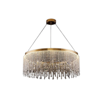 LED Chandelier JH-926 D60 cm, Stainless Steel + Crystal, Gold, LuminaLED