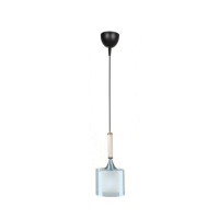 Lustra KATAR-LB 1xE27 Max 60W, alb + sticlă albastră, LuminaLED