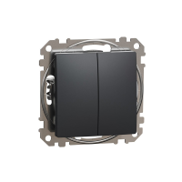 Double return switch 10A anthracite SDD114118 Sedna Noua