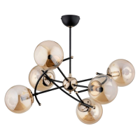 Chandelier KOSMITO MIX, 6xE14, max 40W, black + gold, ALFA
