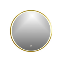 LED bathroom mirror D60 cm, gold