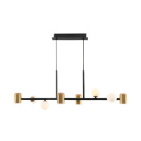  Chandelier HN8475-8, 4xG9 + 4xGU10, black + brass + white, LuminaLED