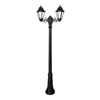 RUT 2xE27 transparent set + RUT 2L support + RICU BISSO 2.5M post black, Fumagalli