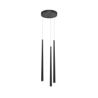 Chandelier 3xG9, D180xH1200 mm, IP20, black, LuminaLED