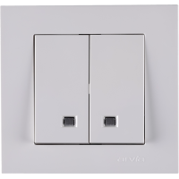 Intrerupator dublu cu indicator 10A alb Karen Arvia