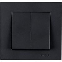 Intrerupator dublu cap scara 10A negru metalic Karen Arvia