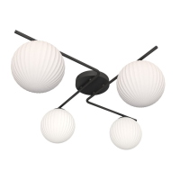 Chandelier VESPA 4xE14 black + opal EMIBIG