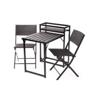 Set mobilă balcon NUNAV, 3 piese, gri, Homla