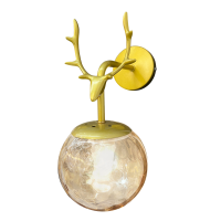 Aplica JH-931 L27xD15cm,E27/1,Metal+Glass,Gold+Amber LuminaLED