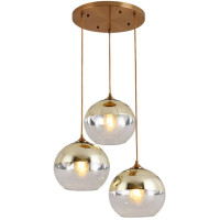 Chandelier JH-520 D30x20x30cm, E27/3, glass, gold LuminaLED