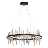 LED Chandelier JH-819-80 85W Black + Clear D80xH37