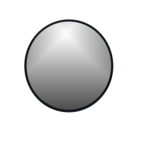 Round bathroom mirror D60 cm, black