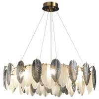 Chandelier 8*E14, 800 mm diameter, white and smoky, model DL 10618P, Luminaled.