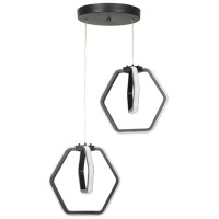 LED Pendant Chandelier 2x24W 4000K Black ALENA Begusa