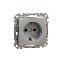 Priză 2P+E cu obt. aluminiu SDD113021 seria Sedna Noua