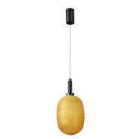 Chandelier 1*G9, IP20 rating, amber color, model VP40925-1L BK+AM, LuminaLED.