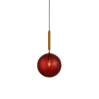  Pendant chandelier JH-796 D20 cm, G9x1, glass, red