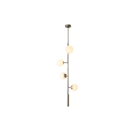 Lustră JH-9088-4, 45x130 cm, E27/4, metal+sticlă, crom+alb