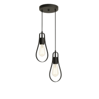 Chandelier ODESSA 2xE27, max. 60W, black, Begusa