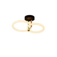 Lustra LED FS-093-X2, 38W, 3000K, negru + auriu, LuminaLED