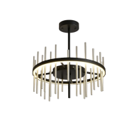 Lustră LED JH-819-60, 60W, Ø60, negru + sticlă, LuminaLED