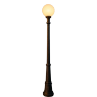 Outdoor light set G250 E27 8.5W, 2700–4000–6500K, smoky globe + black DINO pole 2 m, Fumagalli