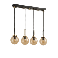 Lustra VOLANS 4xE14 Max 40W negru + auriu ALFA