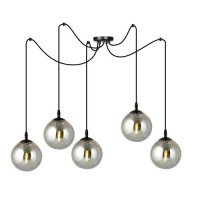 Chandelier GIGI 5xE14, black + graphite, EMIBIG