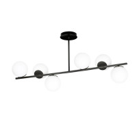 Chandelier BIOR 6xE14, black + opal, EMIBIG