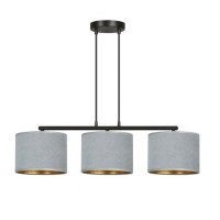 Chandelier HILDE 3xE27, grey + gold, EMIBIG
