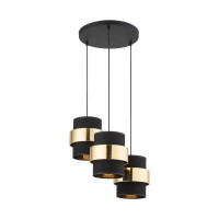 Chandelier CALISTO 3xE27 Max 15W, black + gold, TK-LIGHT 