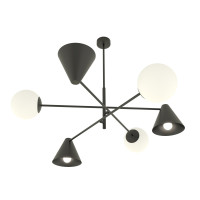 Chandelier HERMES 6xE14 black + white EMIBIG